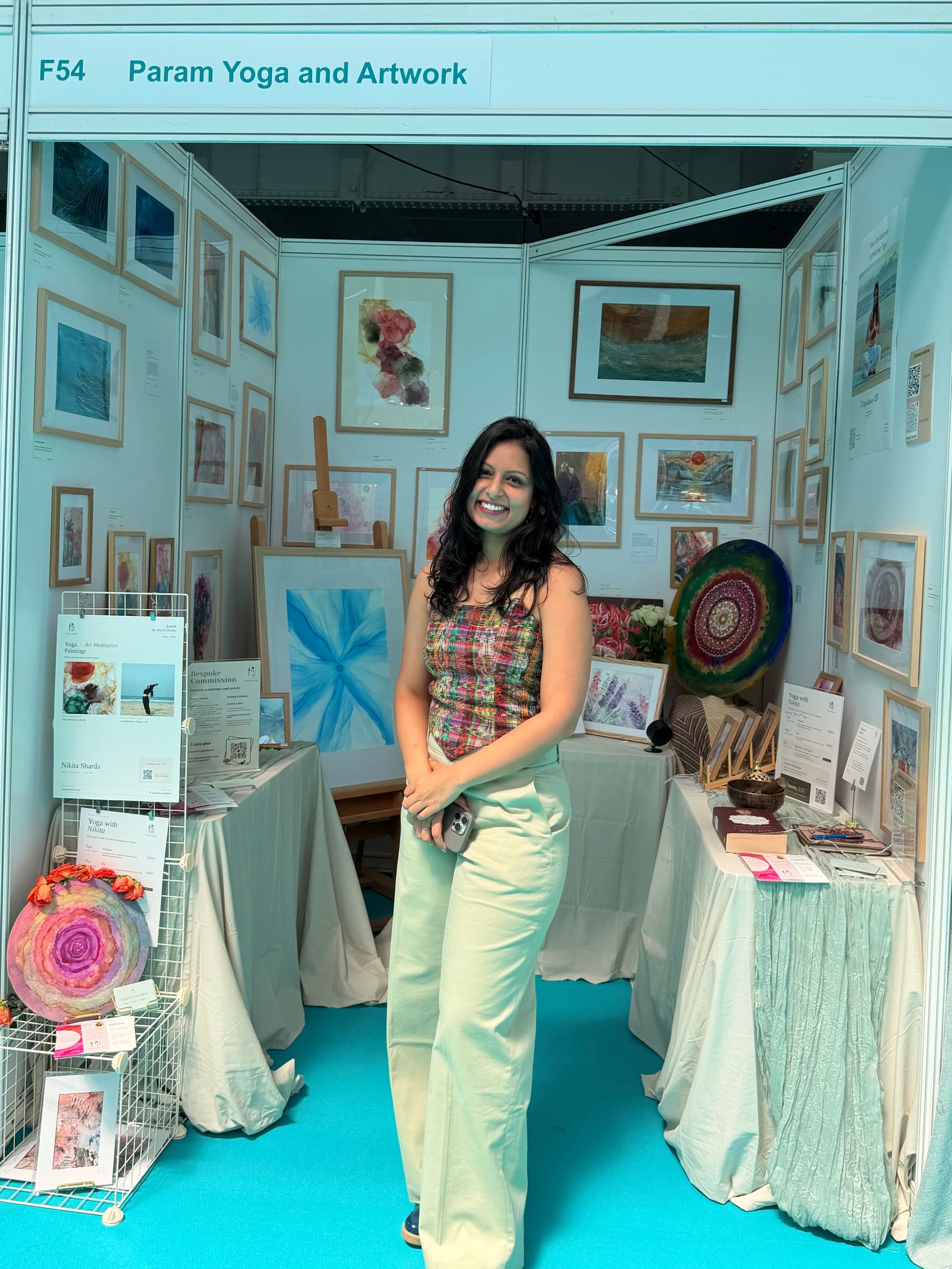 Nikita Sharda at the Param Yoga and Artwork stall, MindBodySpirit Festival